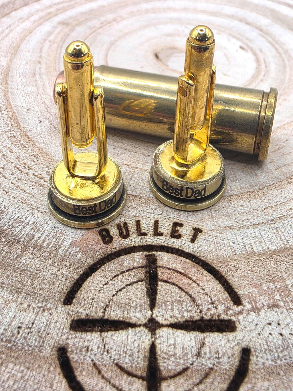 Best Dad Bullet cuff links, Fathers day gift. Go Ahead make his day!