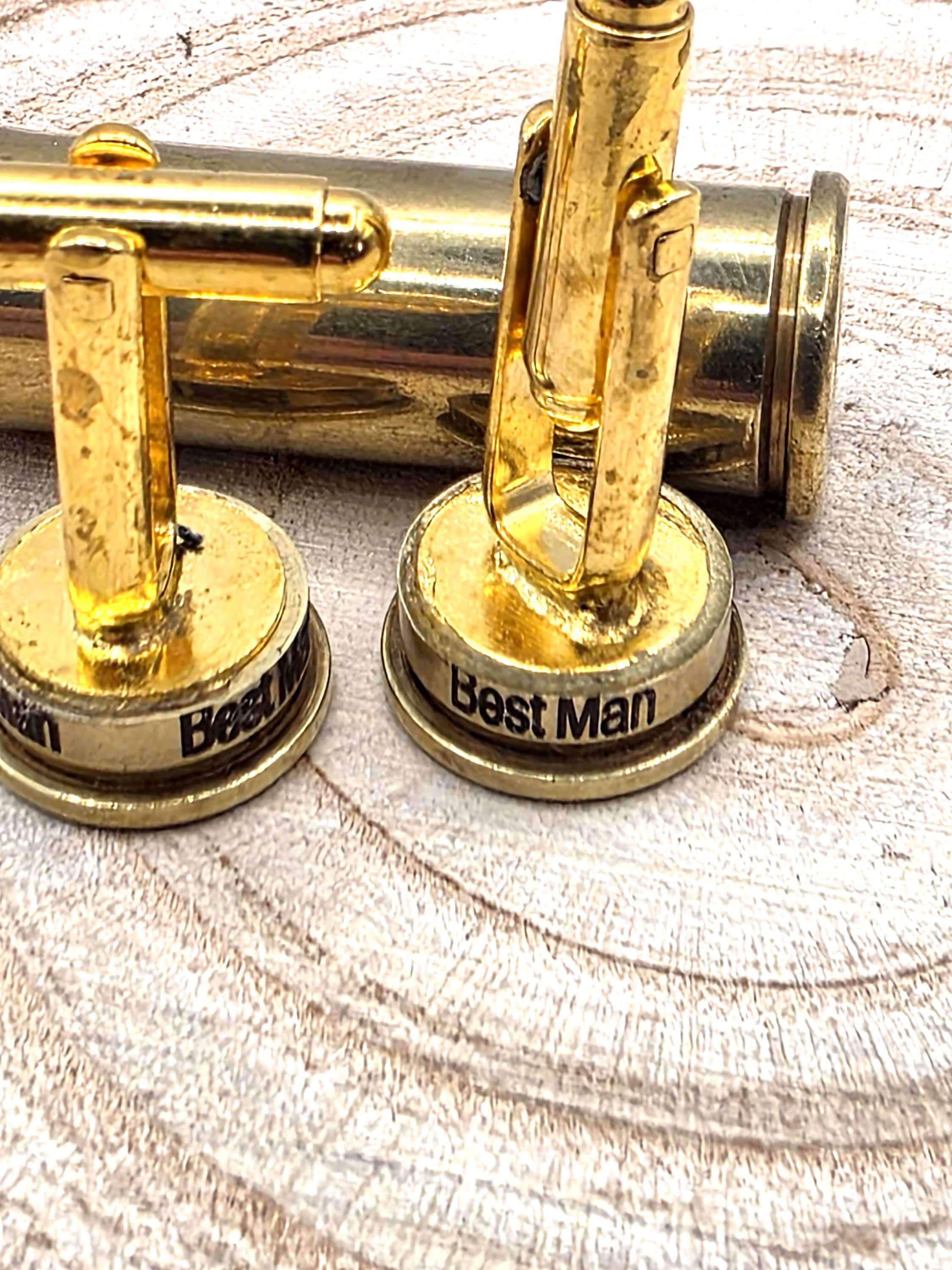 Groom and best man .44 magnum wedding cuff links, go ahead make their day!