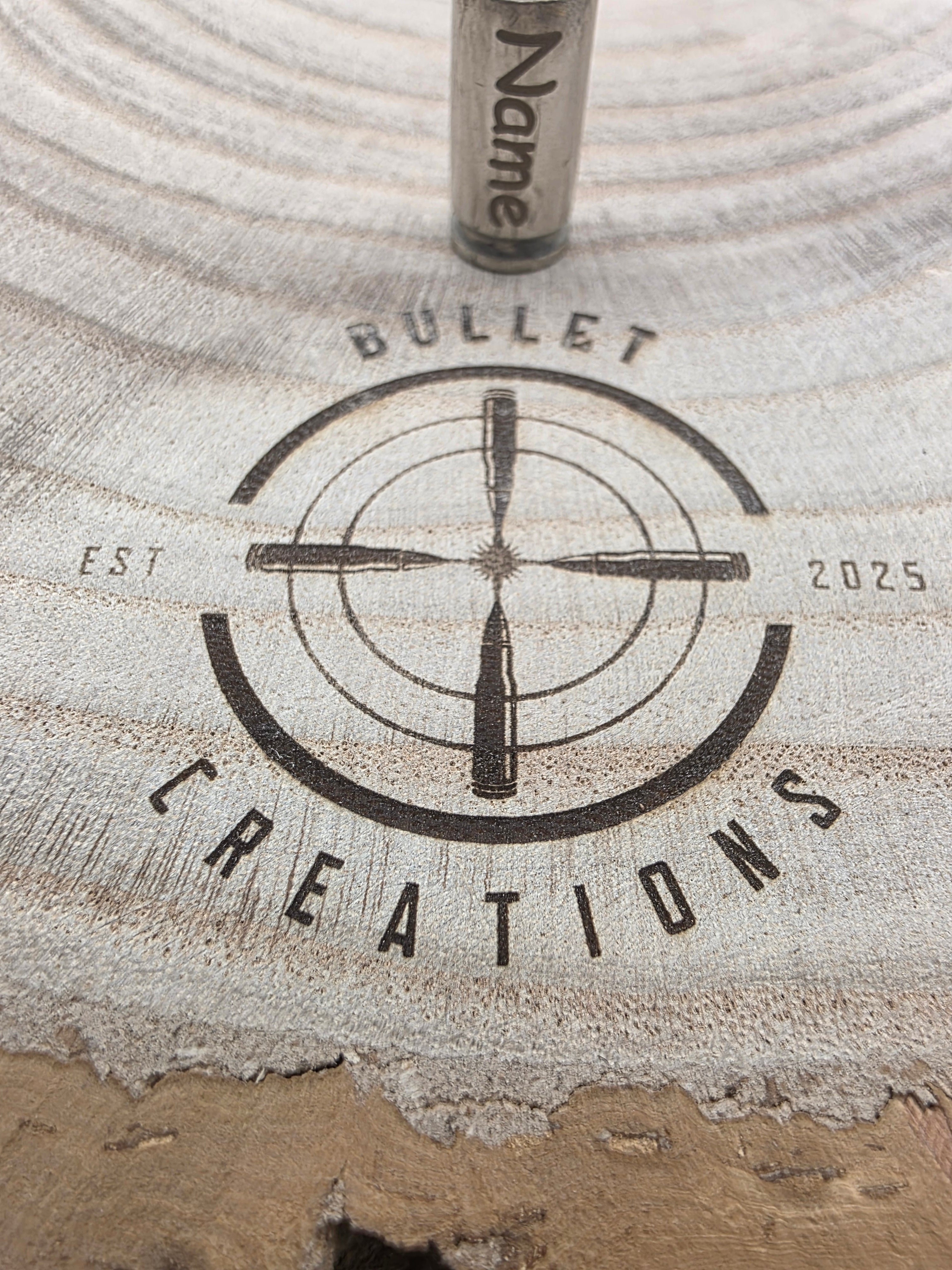 Personalised 9mm Bullet Keyring - Nickel Plated Treasure