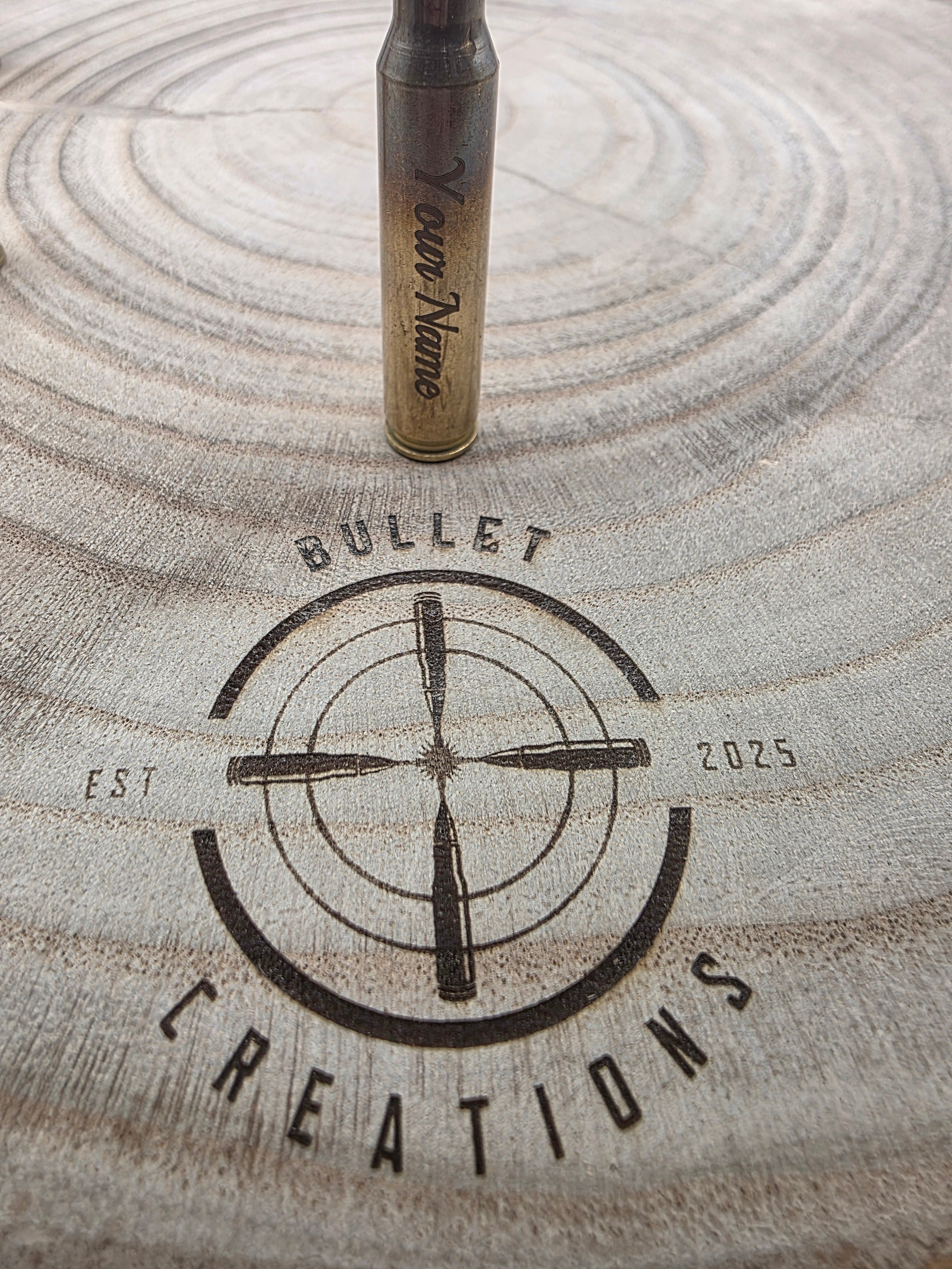 Personalised 556  223 Bullet Keyring Brass