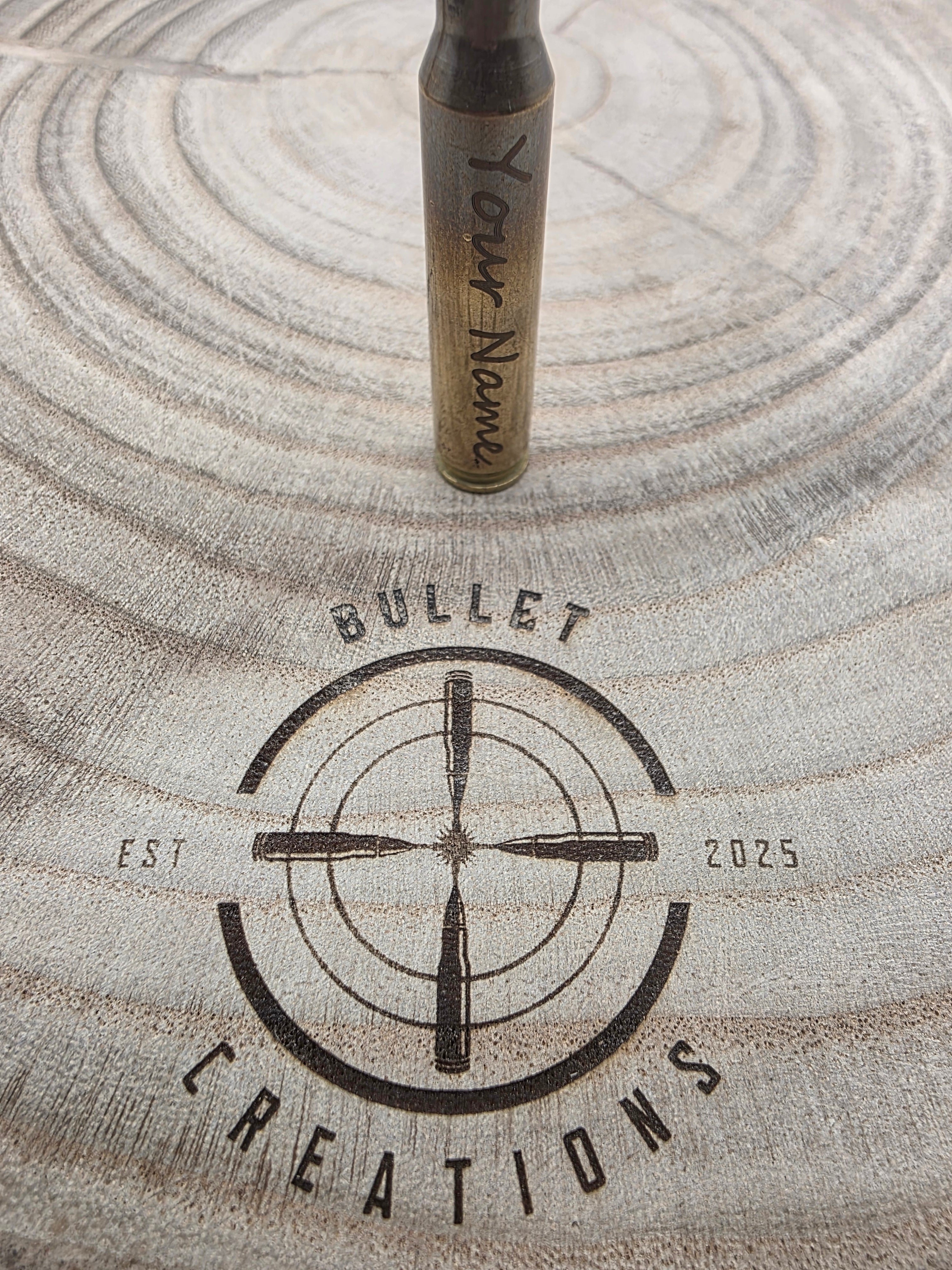 Personalised 556  223 Bullet Keyring Brass