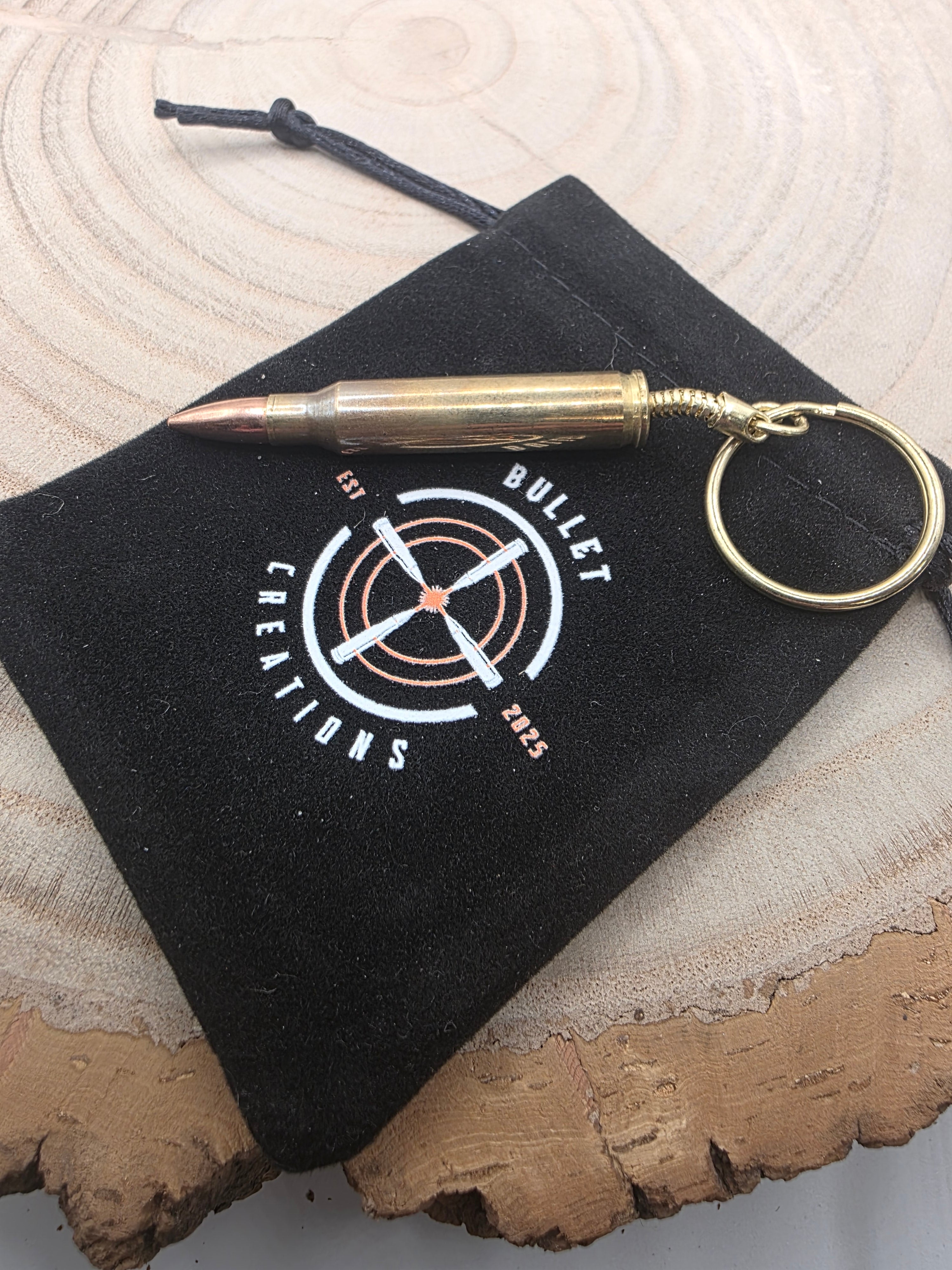 Personalised 556  223 Bullet Keyring Brass