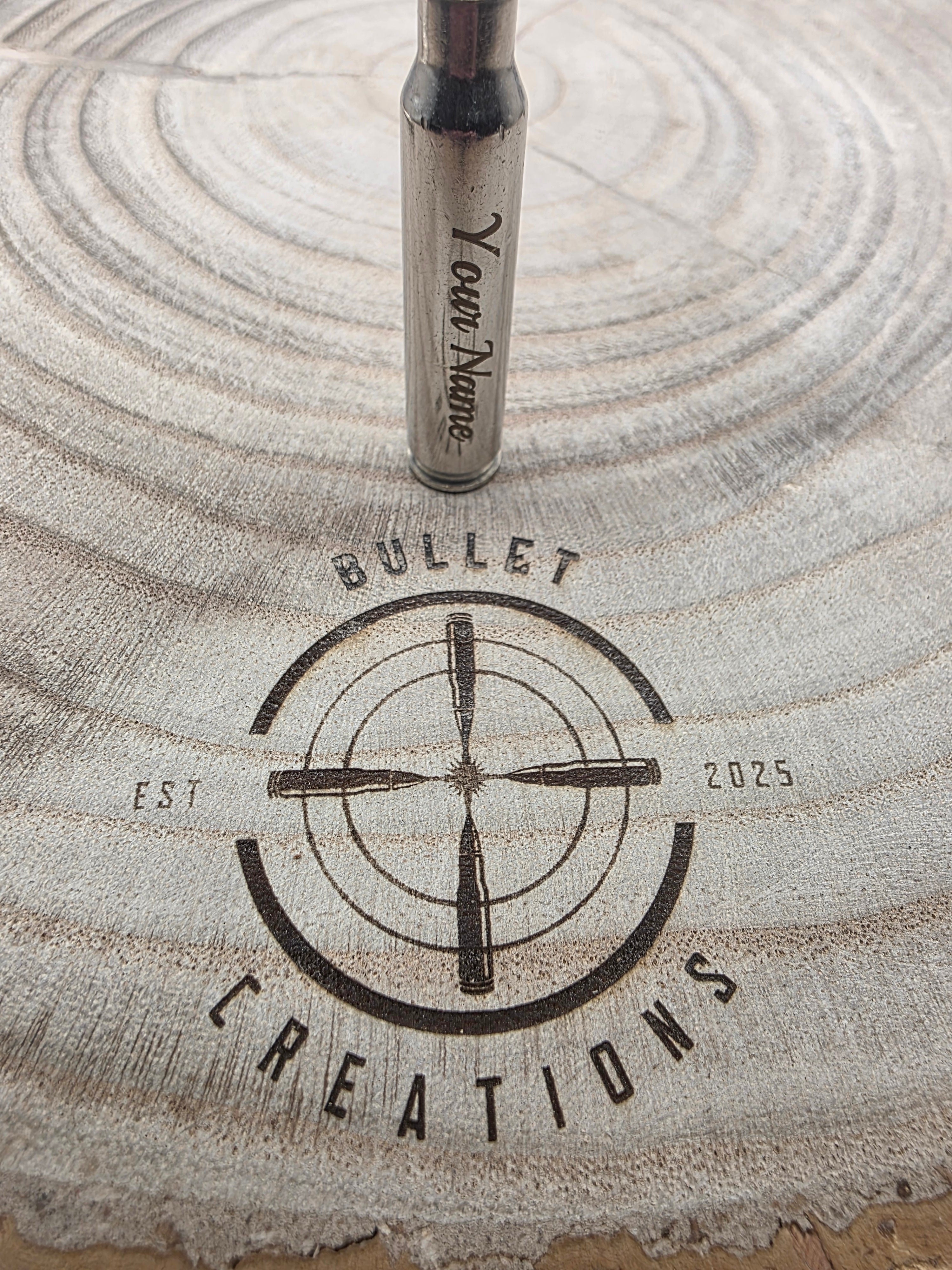 Personalised 5.56/223 Nickel Plated (Silver) Bullet Keyring - A Unique Keepsake!