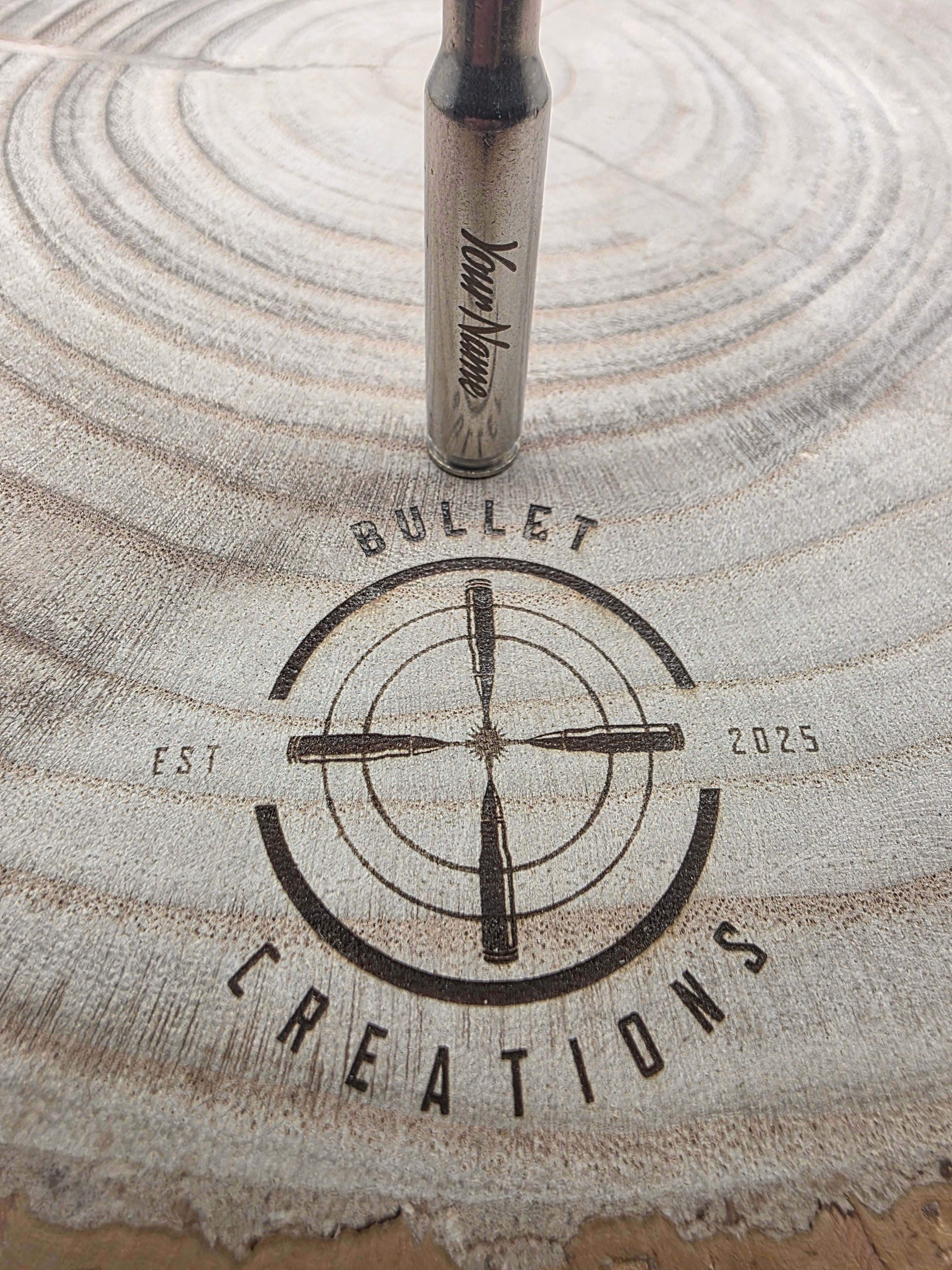 Personalised 5.56/223 Nickel Plated (Silver) Bullet Keyring - A Unique Keepsake!