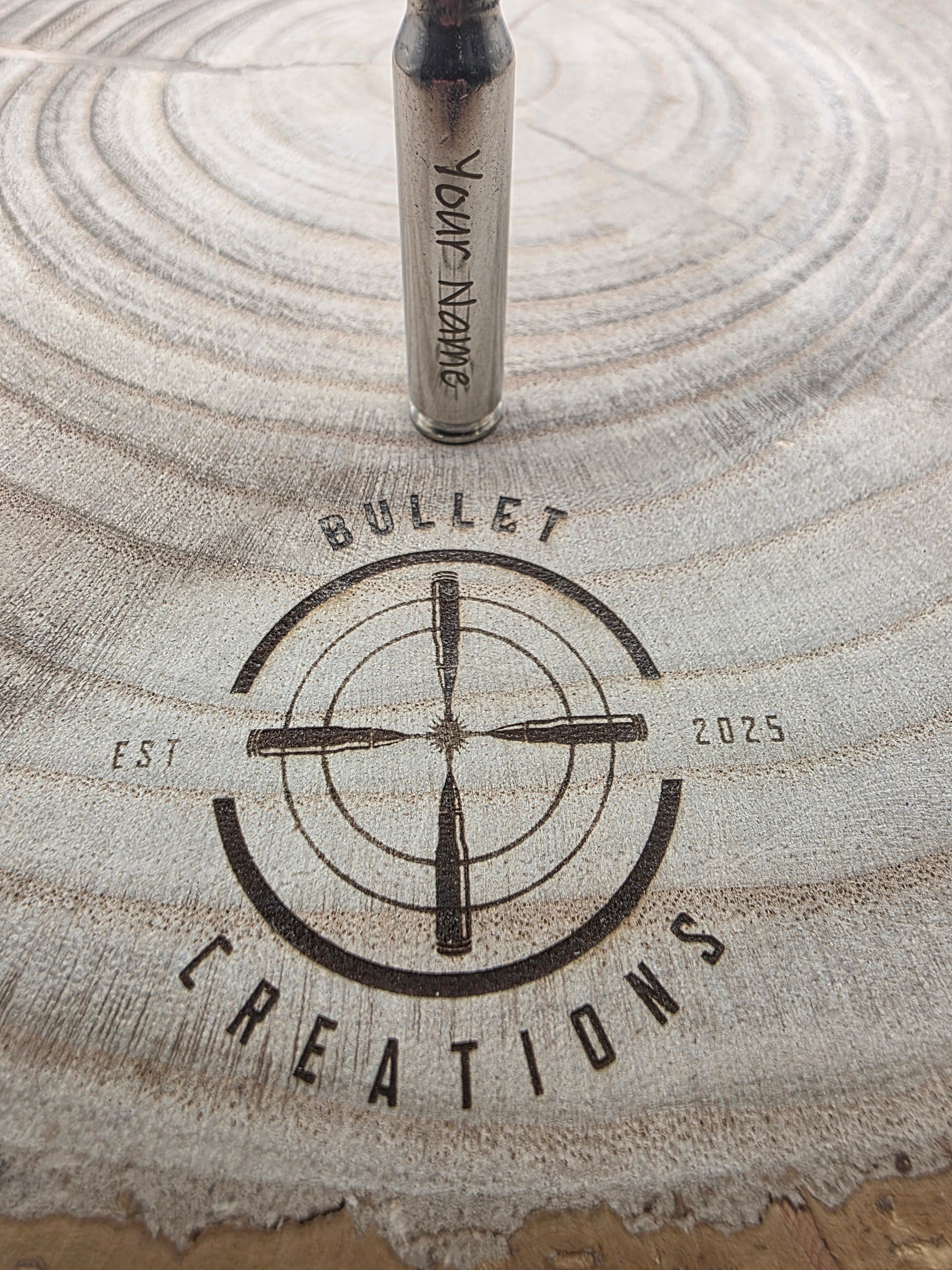 Personalised 5.56/223 Nickel Plated (Silver) Bullet Keyring - A Unique Keepsake!