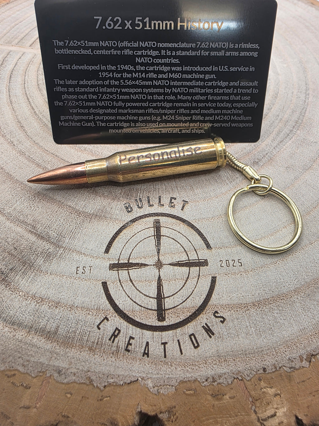 Personalised 762  308 Bullet Keyring