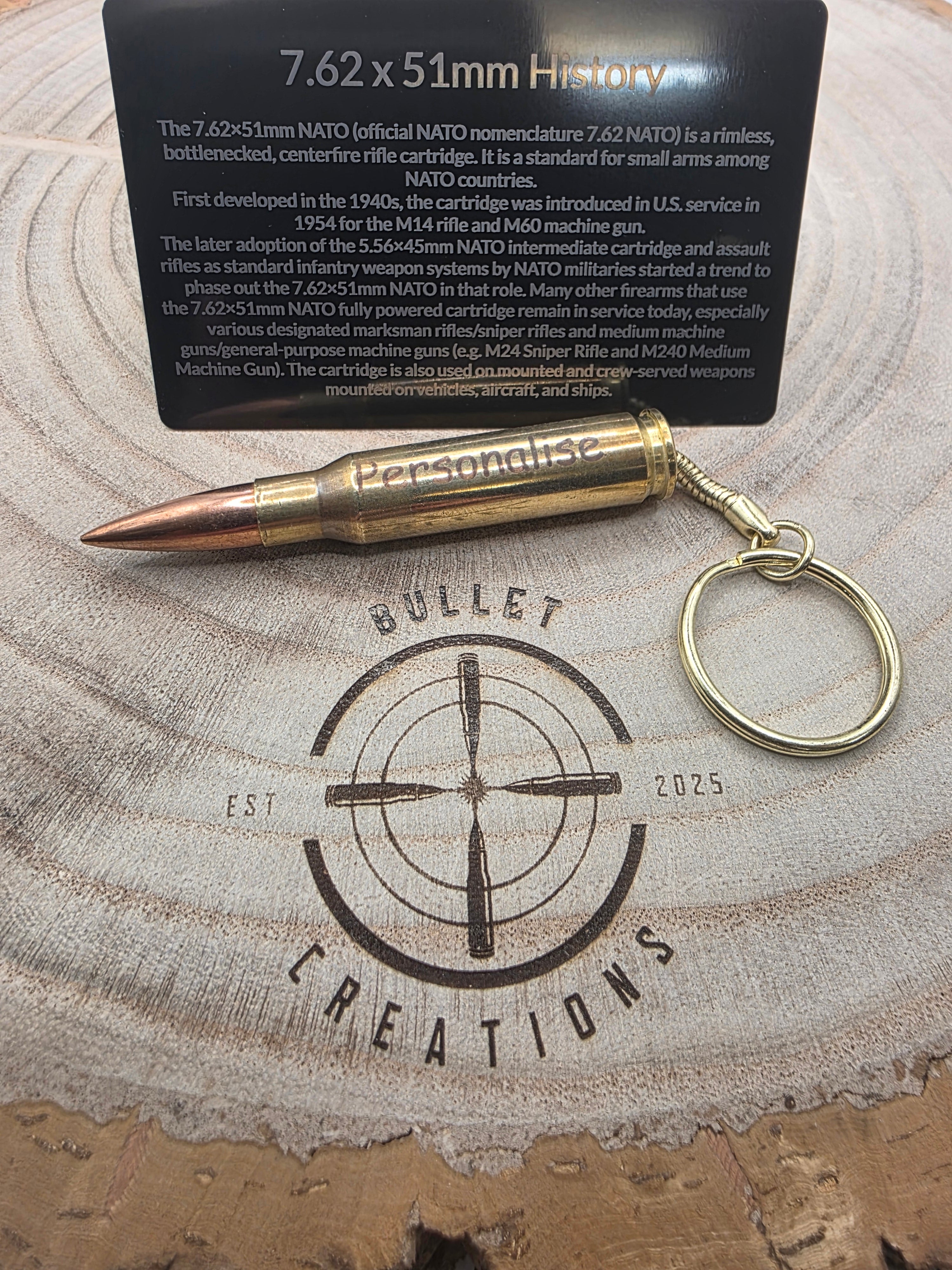 Personalised 762  308 Bullet Keyring