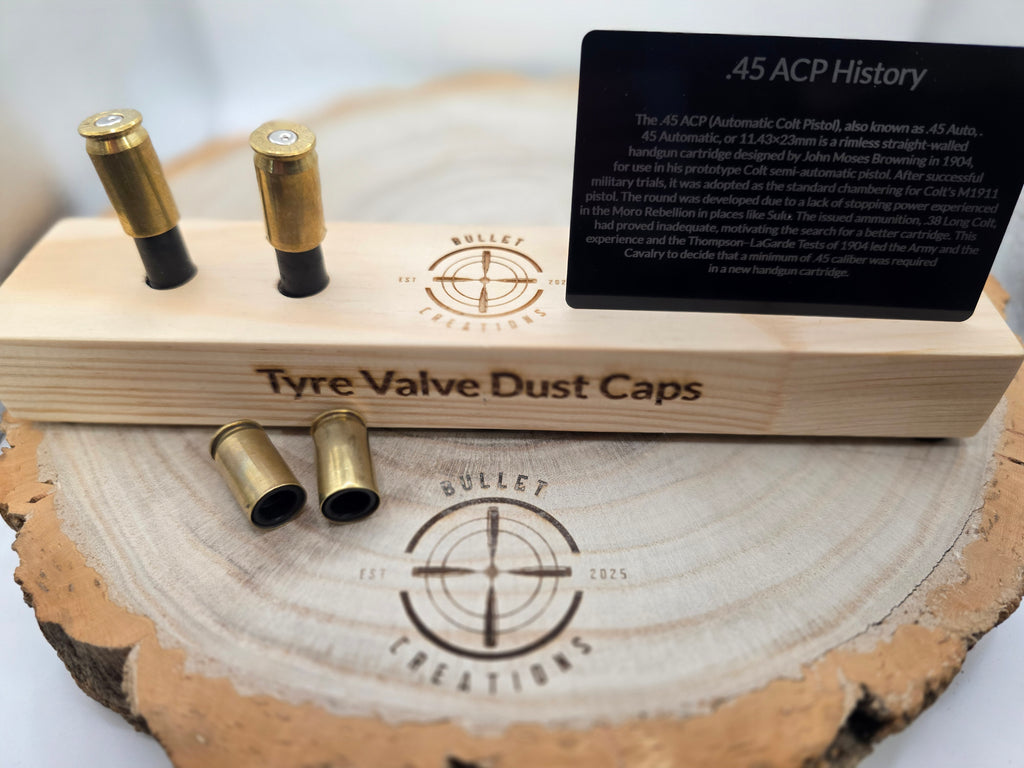 Upcycled Bullet Case Tyre Valve Caps – Add a Unique Touch to Your Ride! (Choice of caliber)