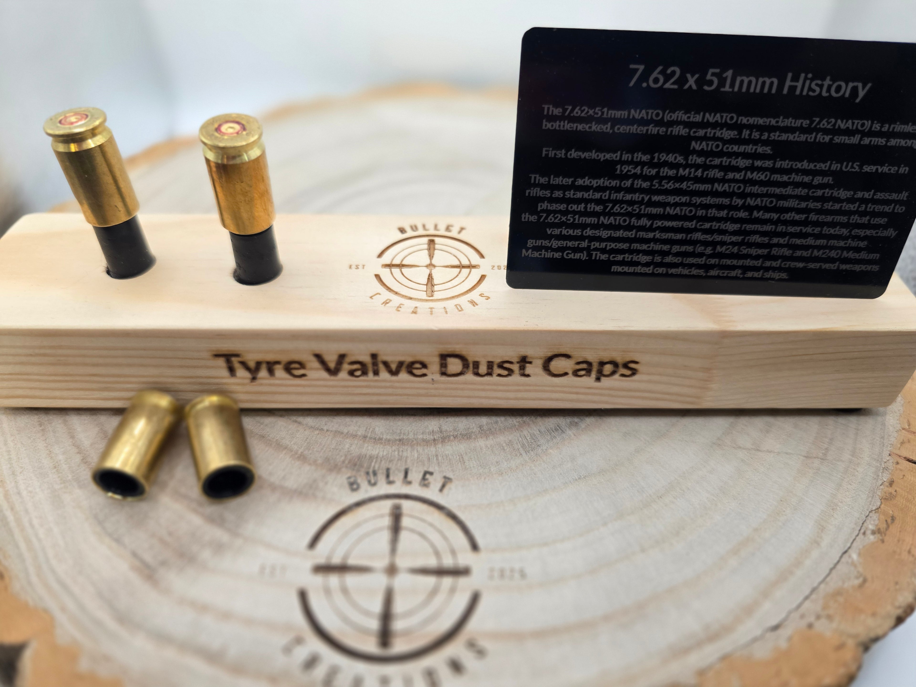 Upcycled Bullet Case Tyre Valve Caps – Add a Unique Touch to Your Ride! (Choice of caliber)