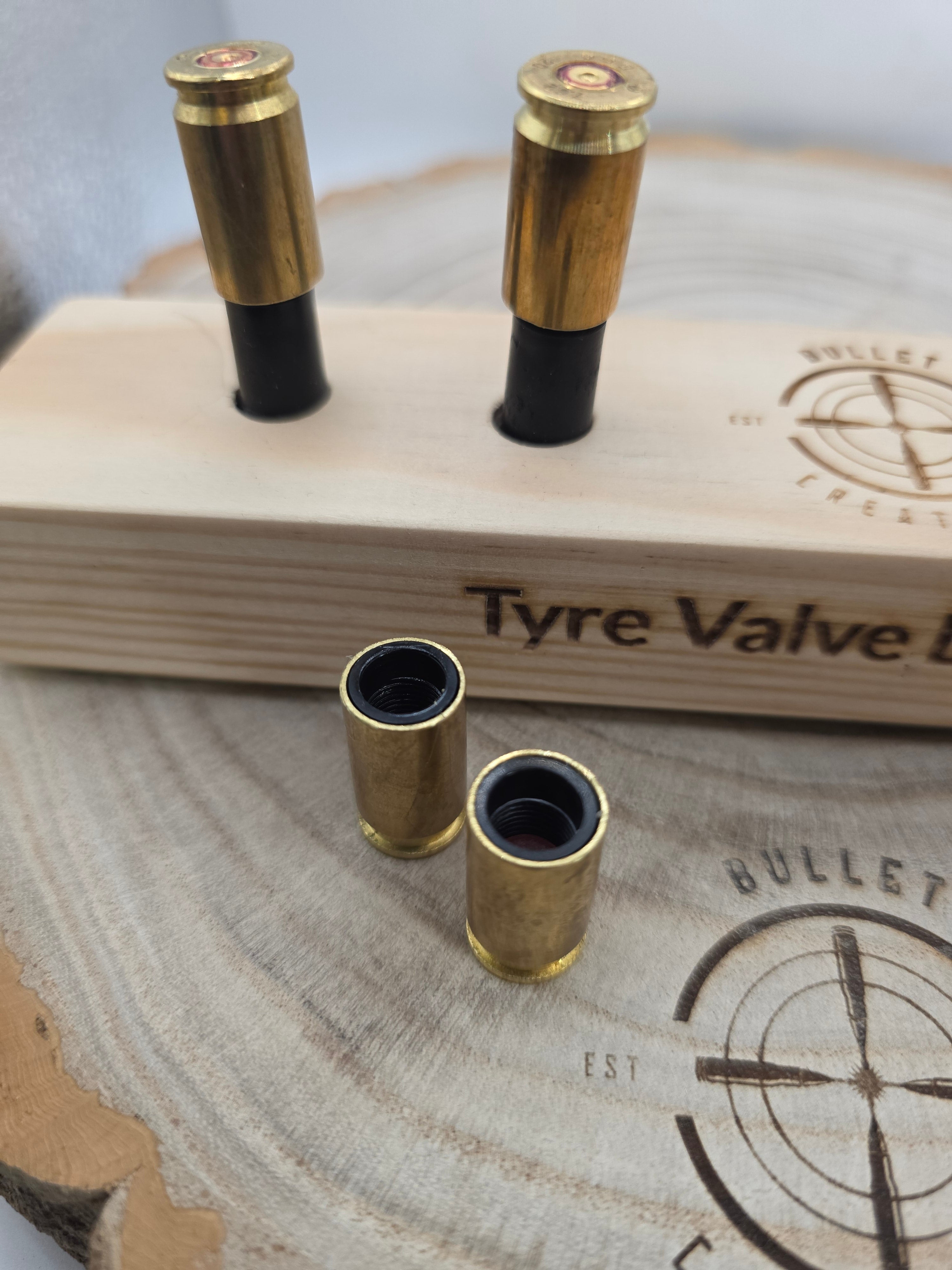 Upcycled Bullet Case Tyre Valve Caps – Add a Unique Touch to Your Ride! (Choice of caliber)