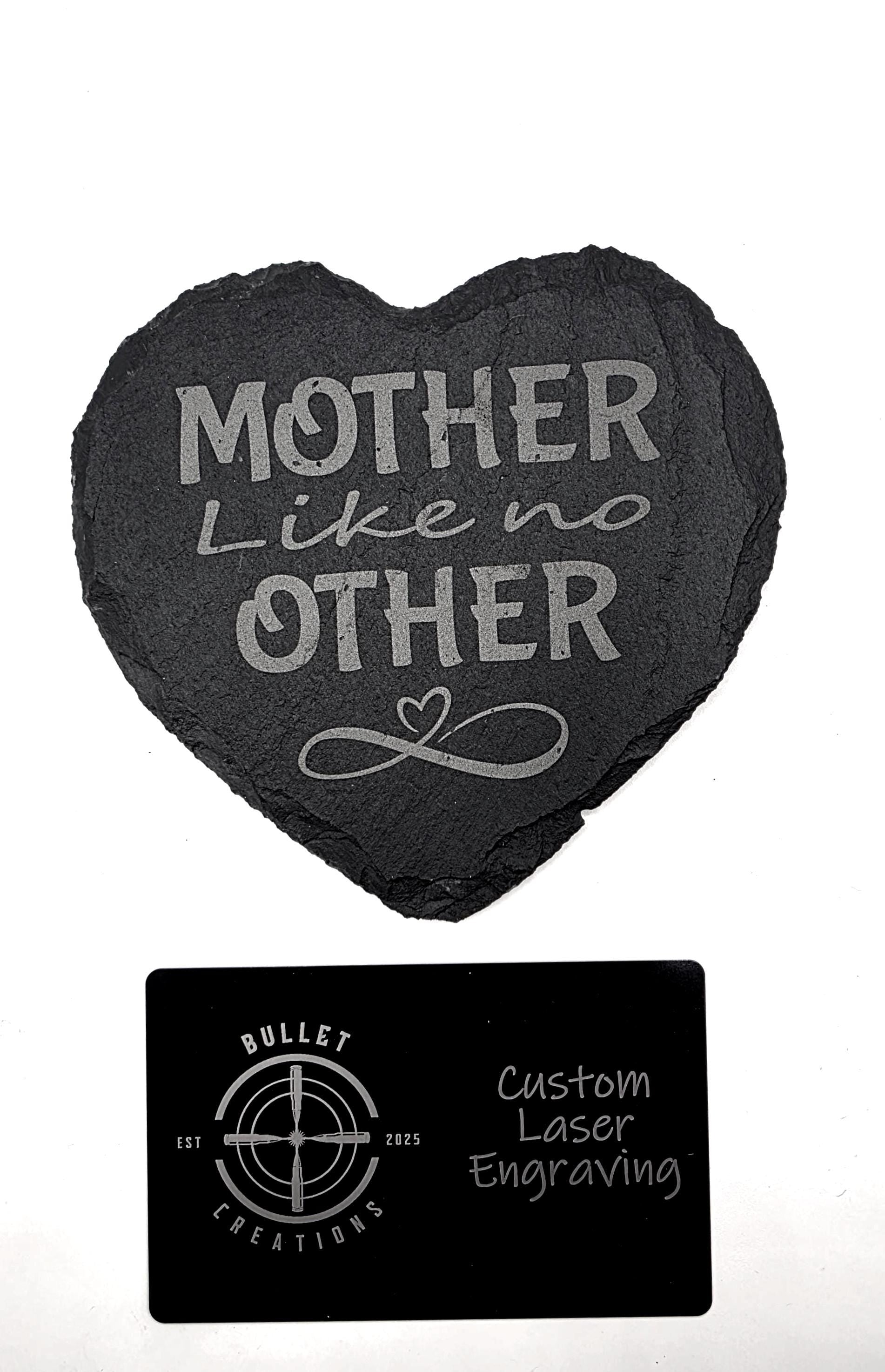 Heart shape Mothers Day slate coasters