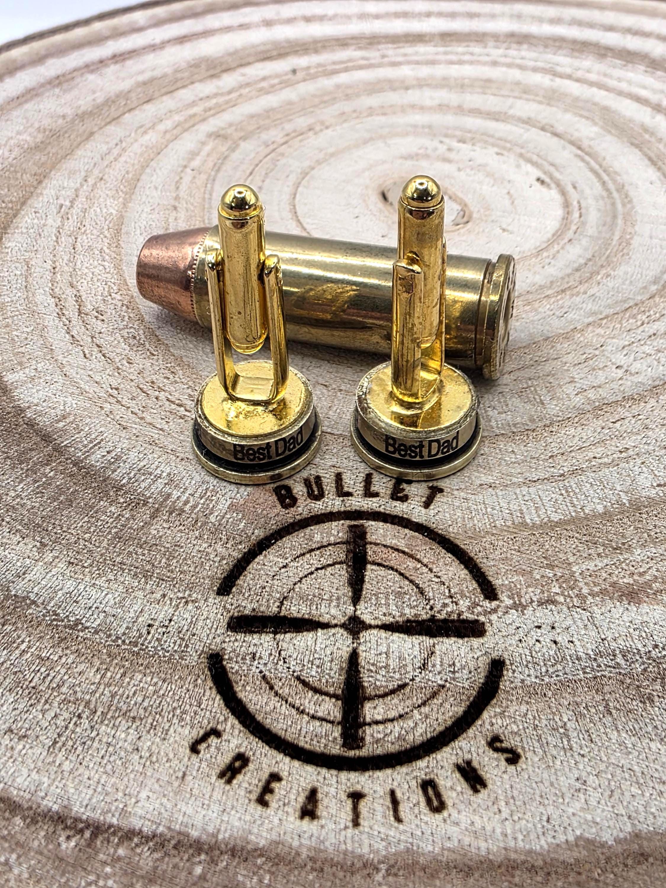 Best Dad Bullet cuff links, Fathers day gift. Go Ahead make his day!