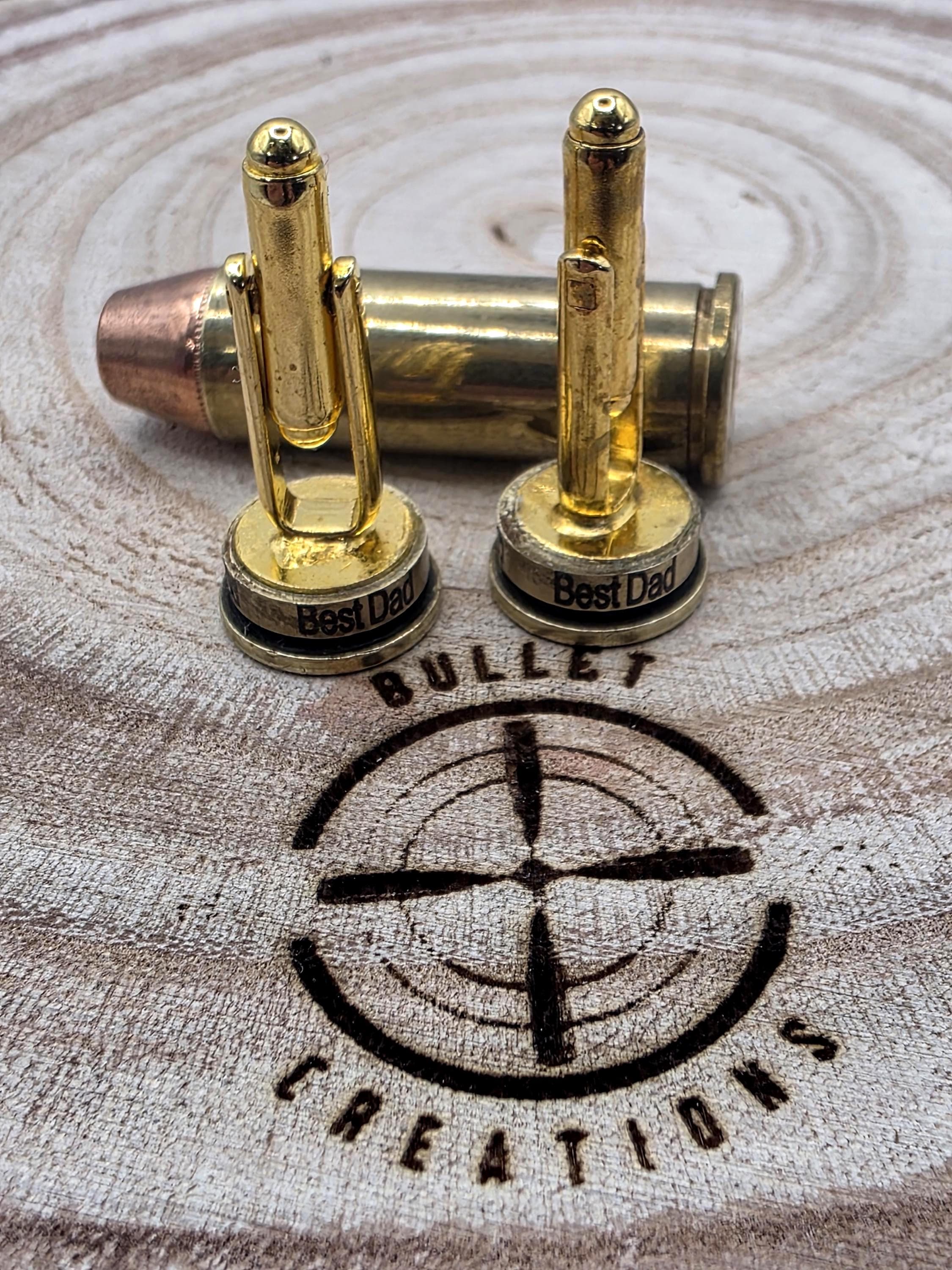 Best Dad Bullet cuff links, Fathers day gift. Go Ahead make his day!