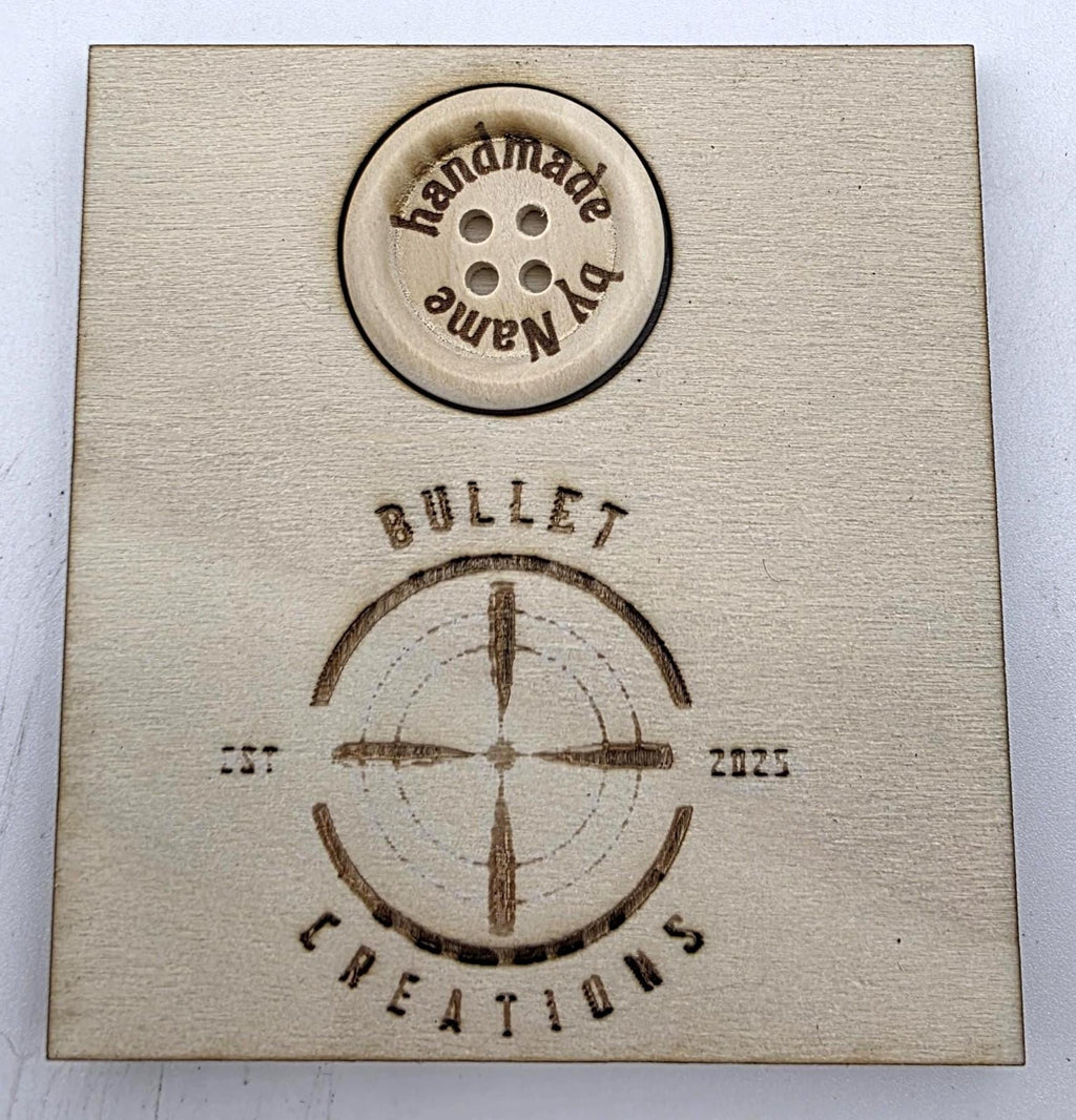 25mm Personalised Button Handmade By ........ (font 1)