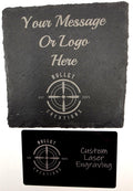 Personalised slate coasters message or logo