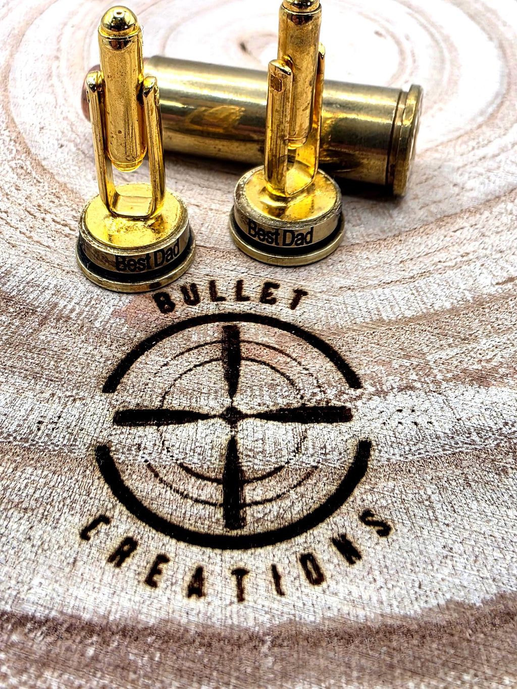 Best Dad Bullet cuff links, Fathers day gift. Go Ahead make his day!