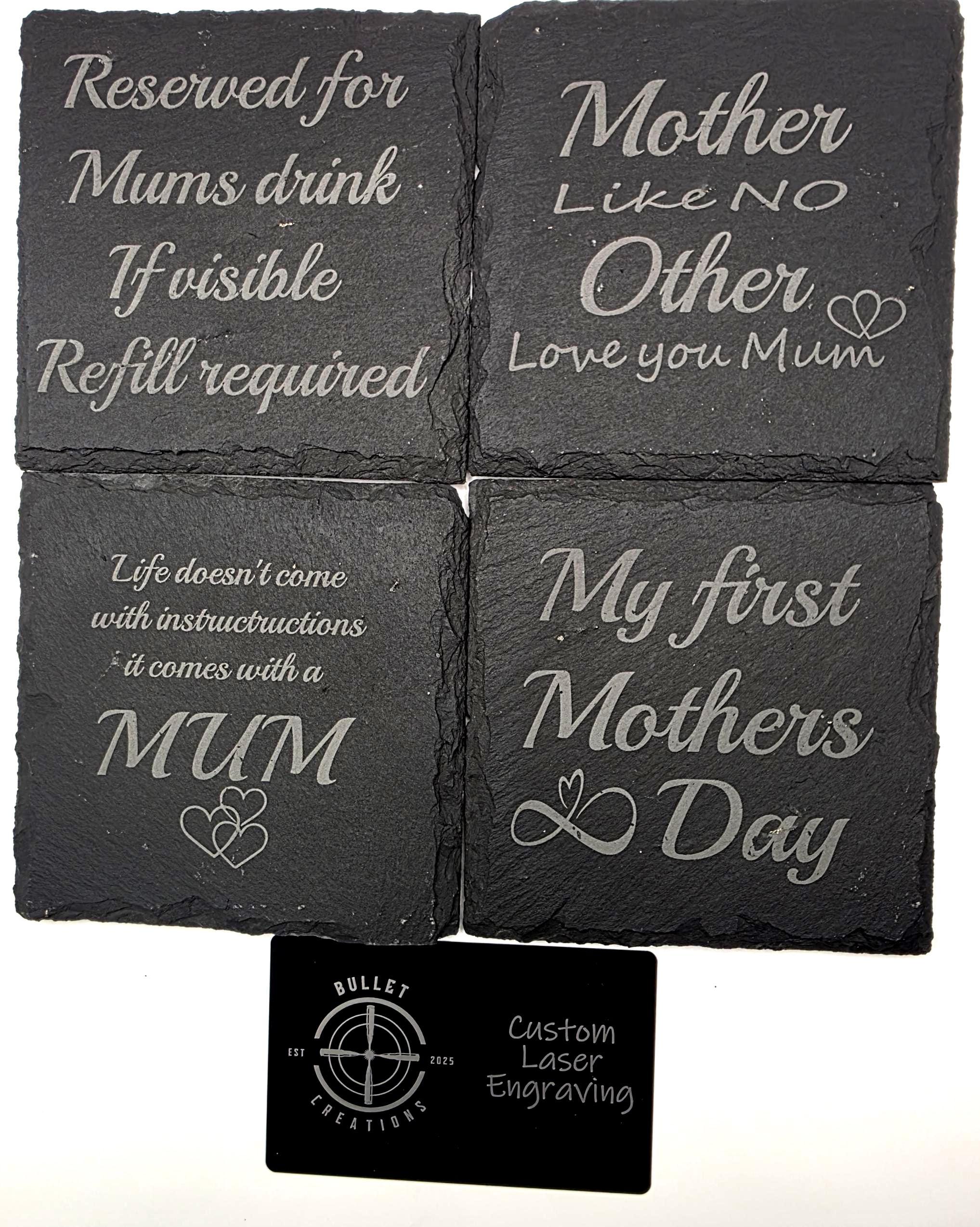 Mothers Day slate coasters