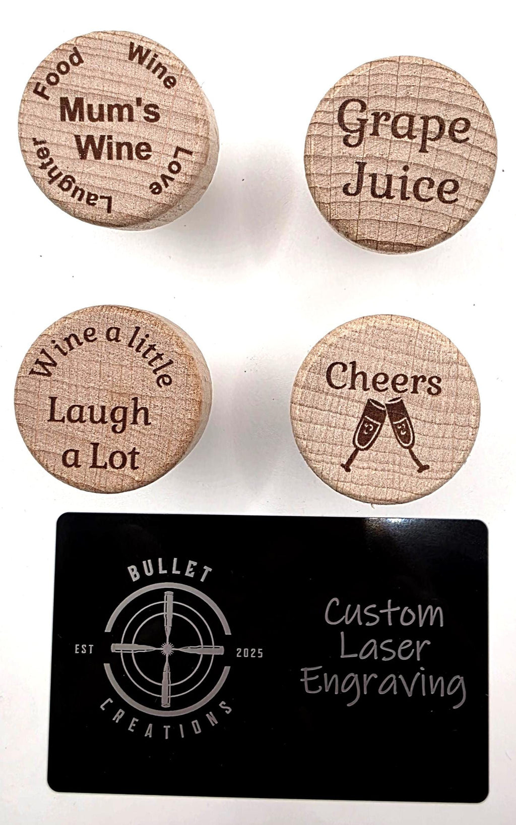 Wine bottle stoppers with message