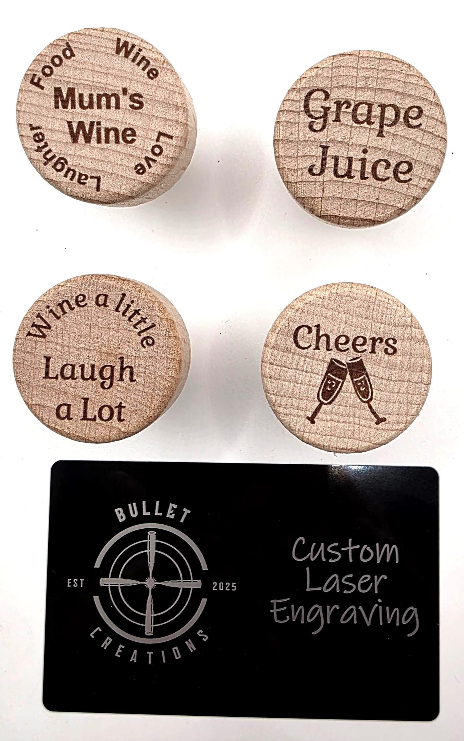 Wine bottle stoppers with message