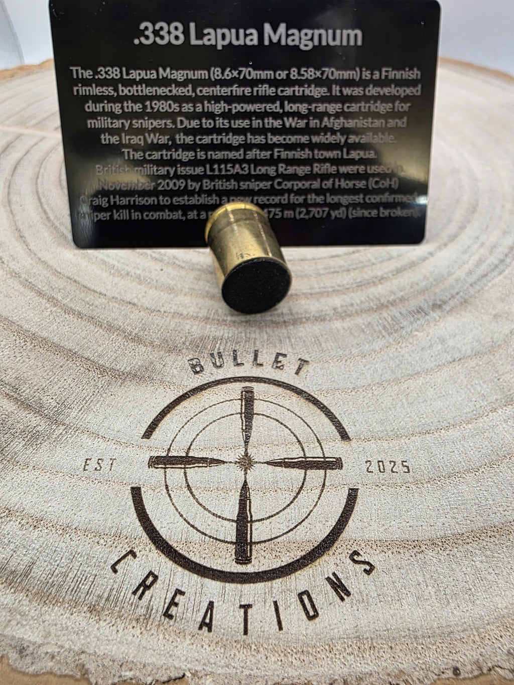 Upcycled Bullet Case Fridge Magnets - .338 Lapua Magnum fired case