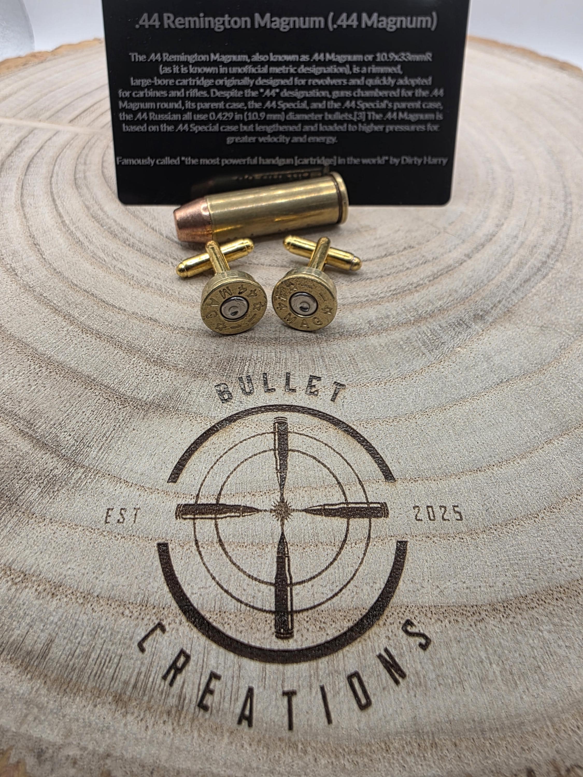 44 Magnum Brass Cufflinks, Fired Cartridge Jewellery