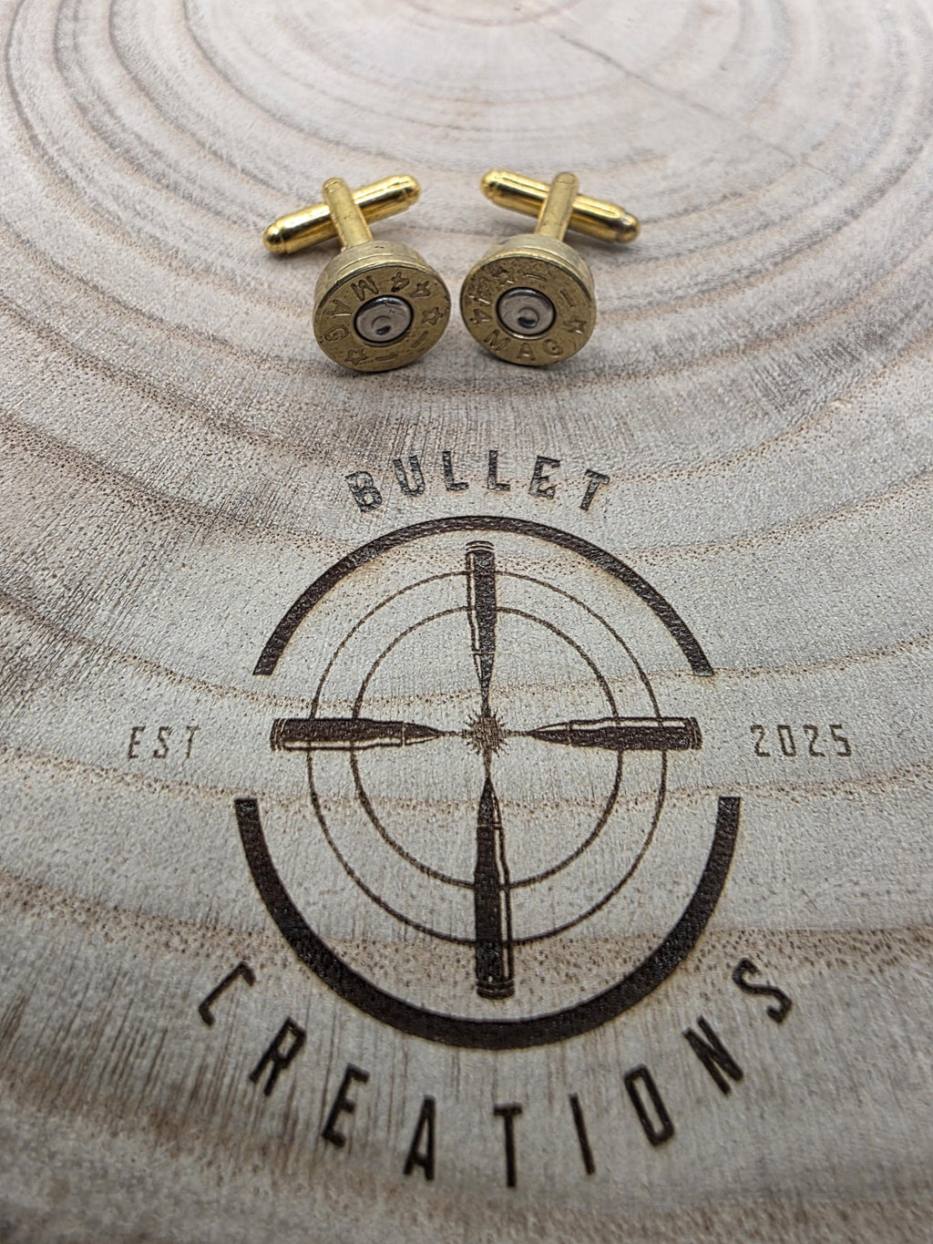 44 Magnum Brass Cufflinks, Fired Cartridge Jewellery