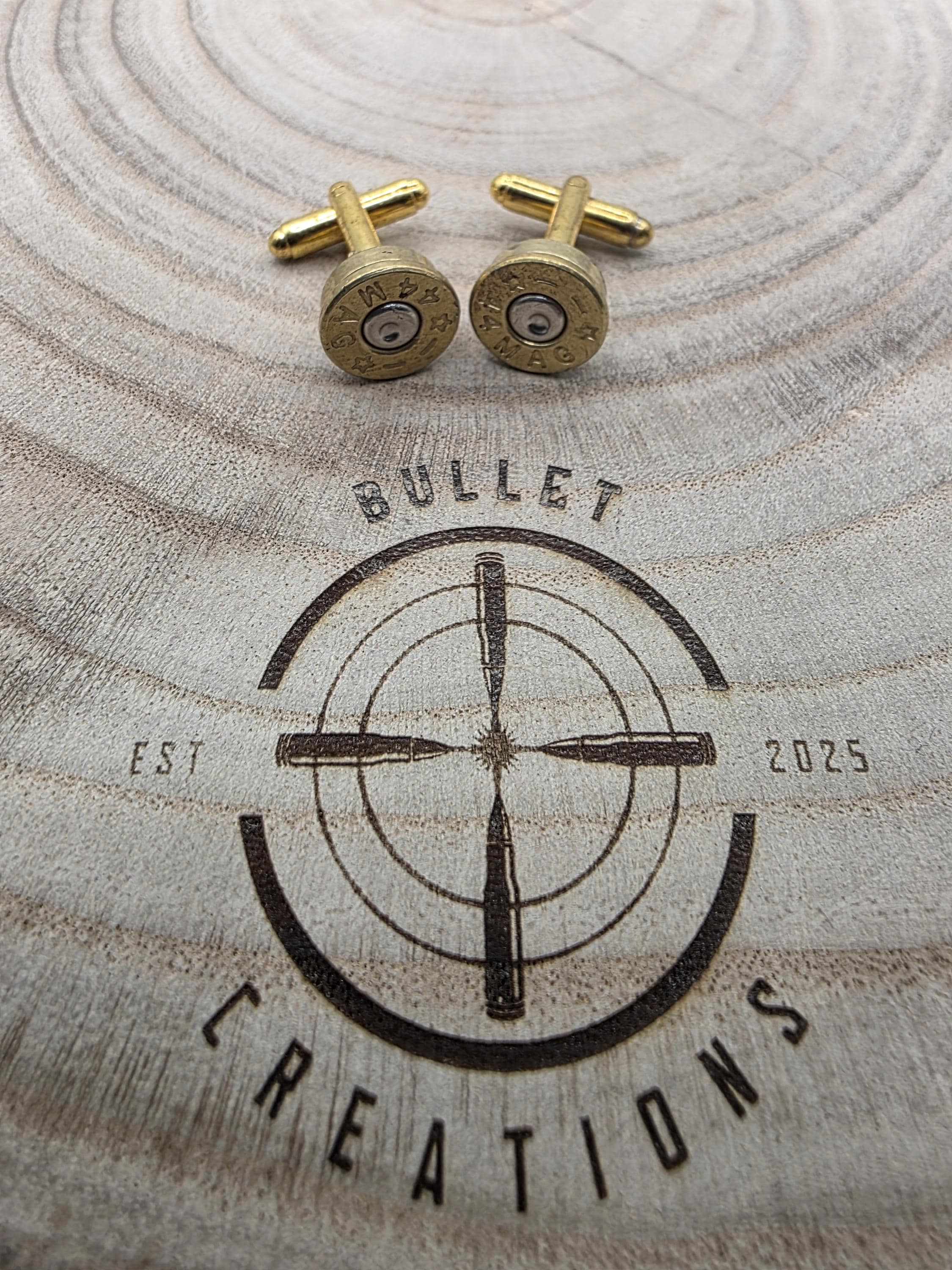 44 Magnum Brass Cufflinks, Fired Cartridge Jewellery