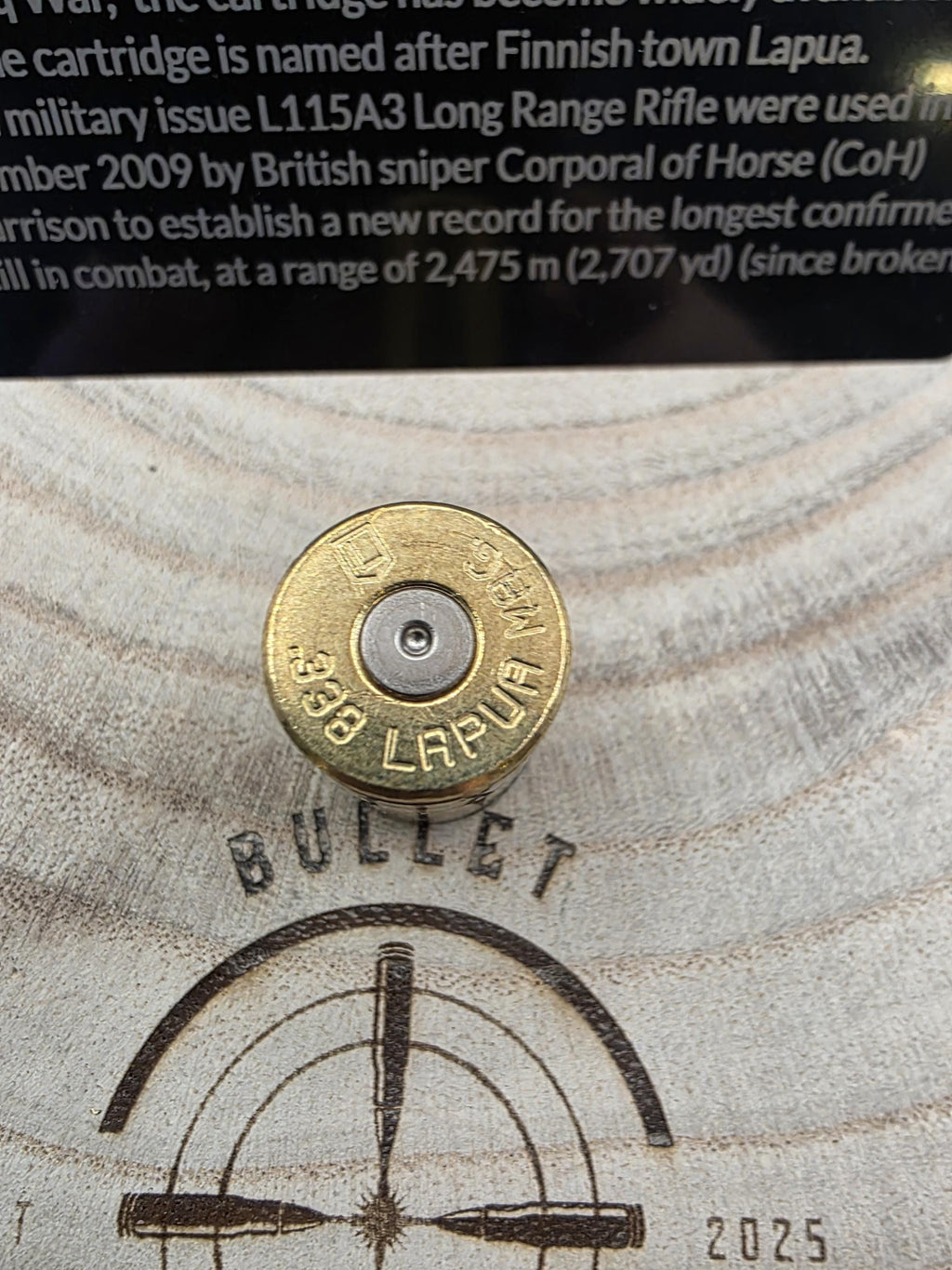 Upcycled Bullet Case Fridge Magnets - .338 Lapua Magnum fired case